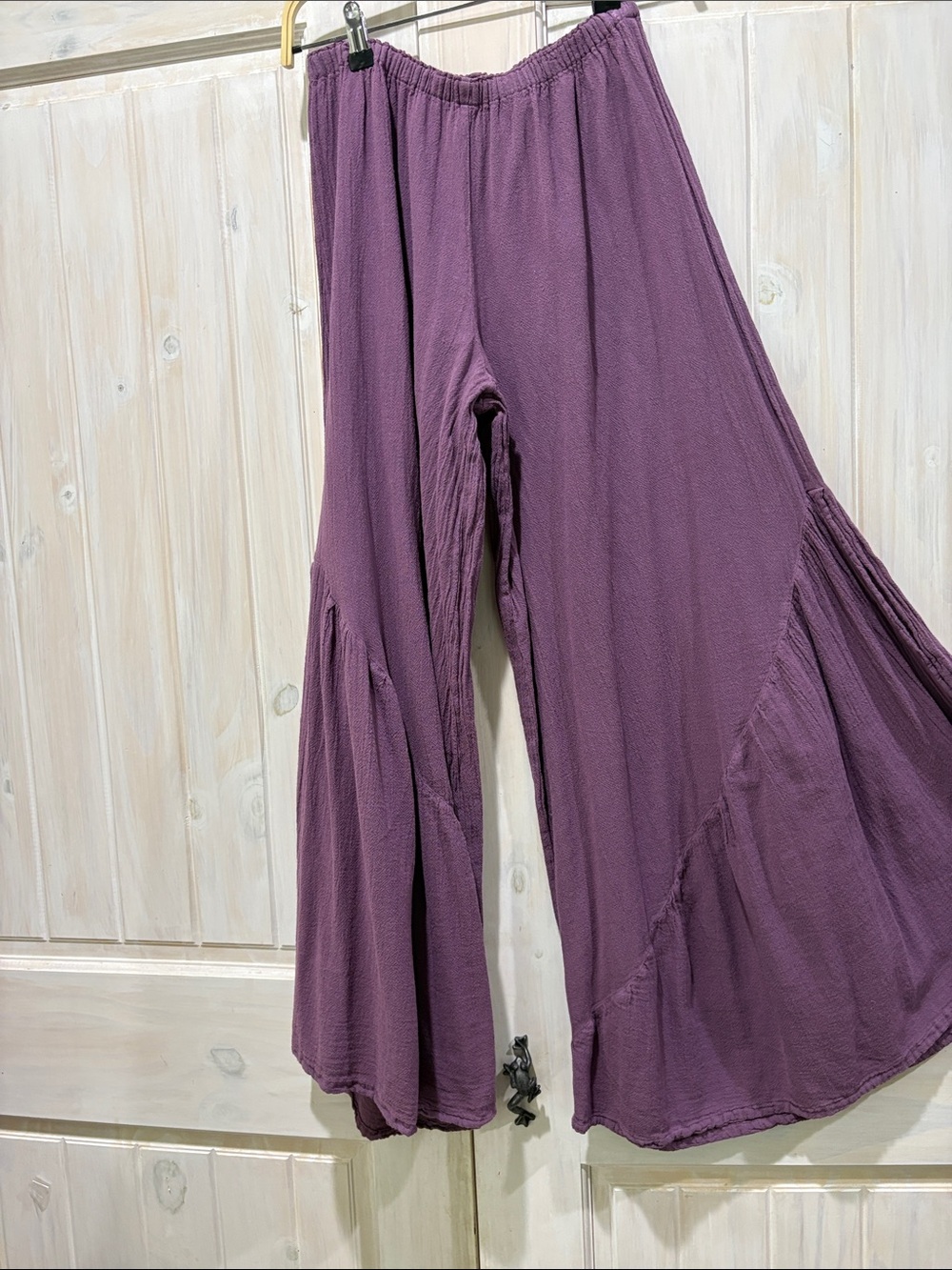 Oh My Gauze! Relaxed Wide-Leg Gauze Pants in Plum